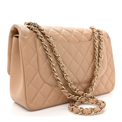 Chanel Caviar Quilted Jumbo Double Flap Beige 3 of 17