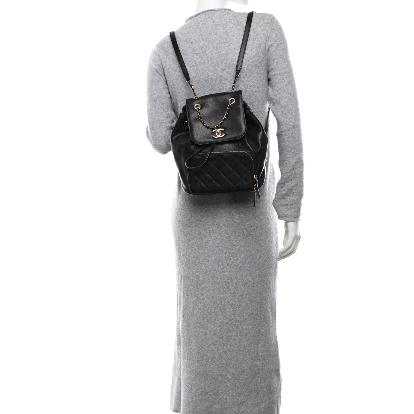 Caviar Quilted Business Affinity Backpack Black