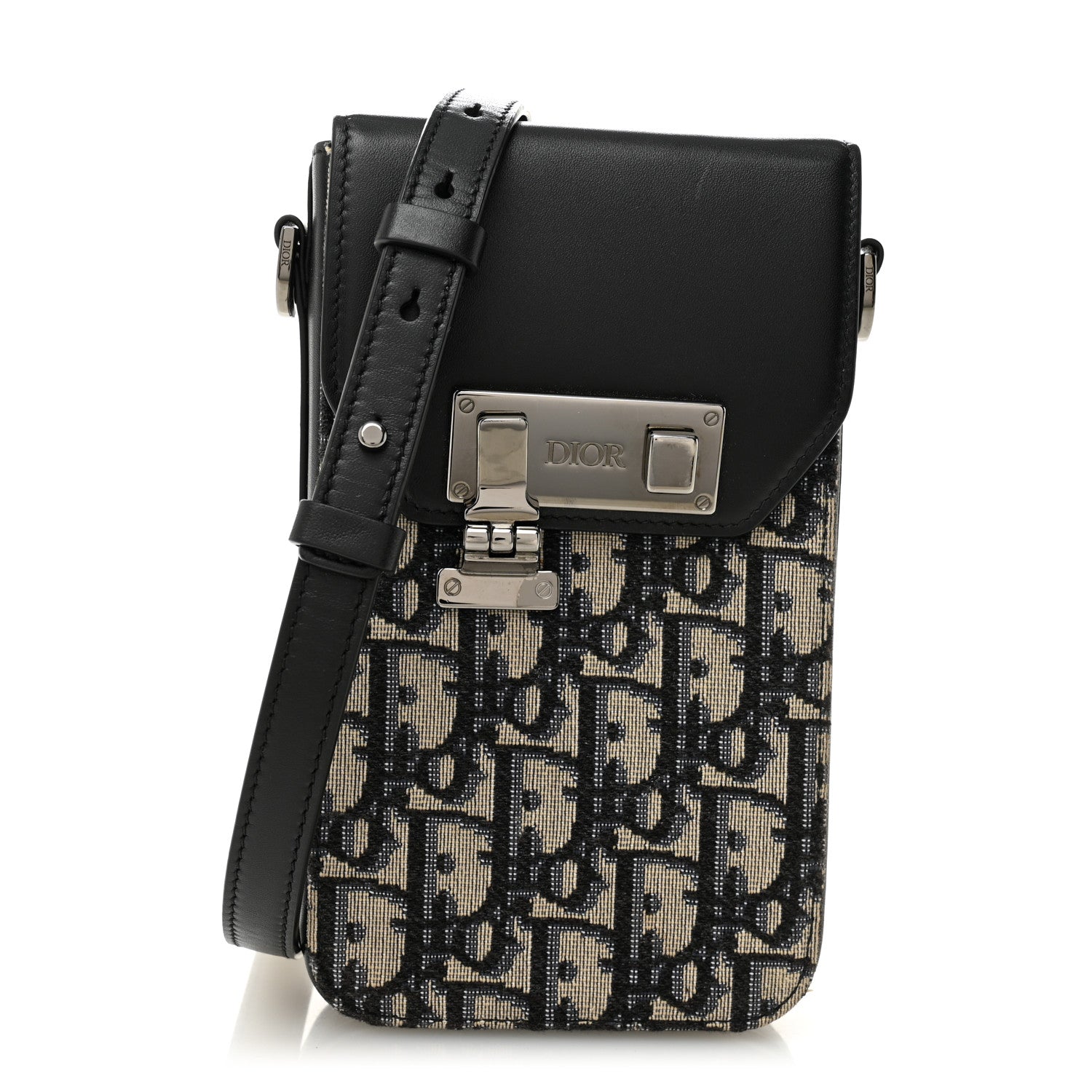 Christian Dior Oblique Calfskin Vertical Pouch Black 1 of 9