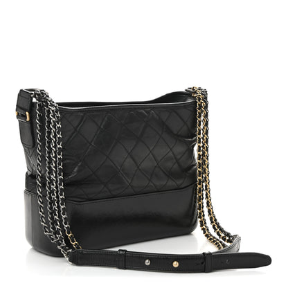 Chanel Aged Calfskin Quilted New Medium Gabrielle Hobo Black 3 of 12