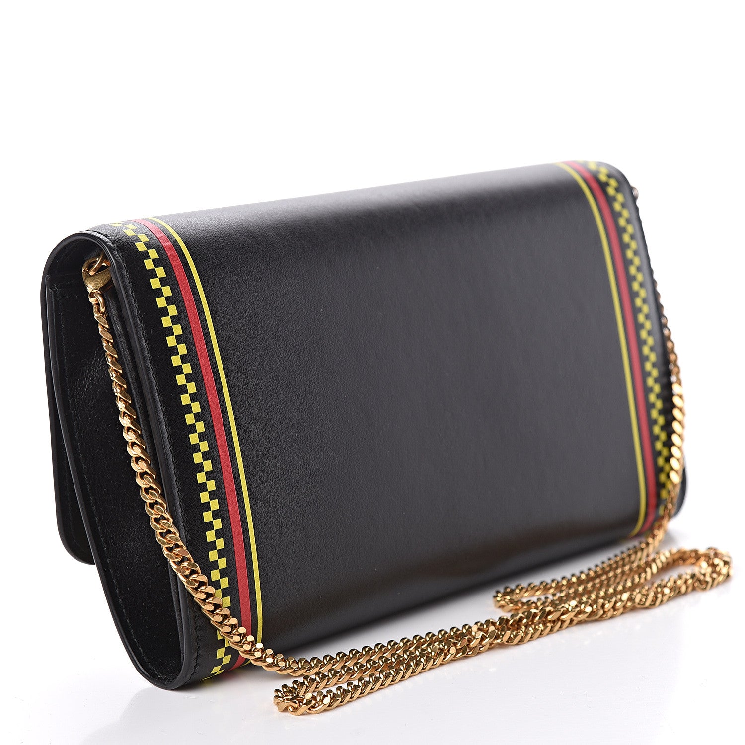 Versace Calfskin 90's Vintage Logo Chain Evening Bag Black 3 of 9