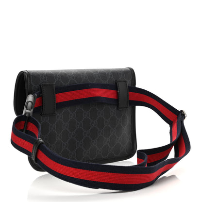 Gucci GG Supreme Monogram Web Slim Belt Bag Black Grey 3 of 15