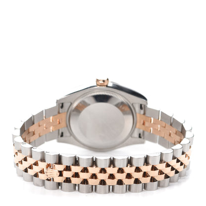 Rolex Stainless Steel 18K Everose Gold Diamond 31mm Oyster Perpetual Datejust Watch Aubergine Roman 178271 3 of 6