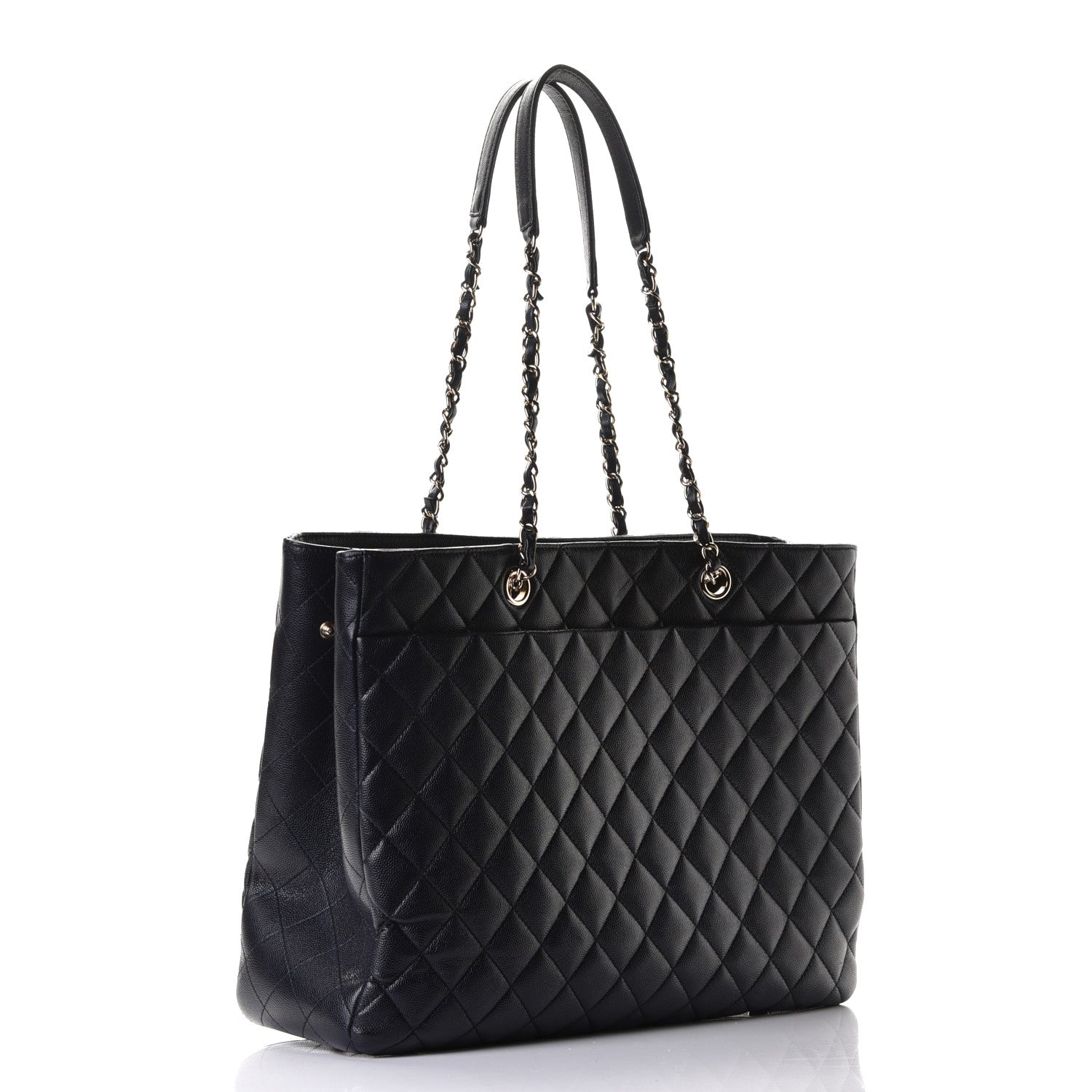 Chanel Caviar Quilted Large CC Shopping Tote Navy 2 of 5