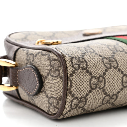 Gucci GG Supreme Monogram Web Mini Ophidia Shoulder Bag Brown 9 of 10