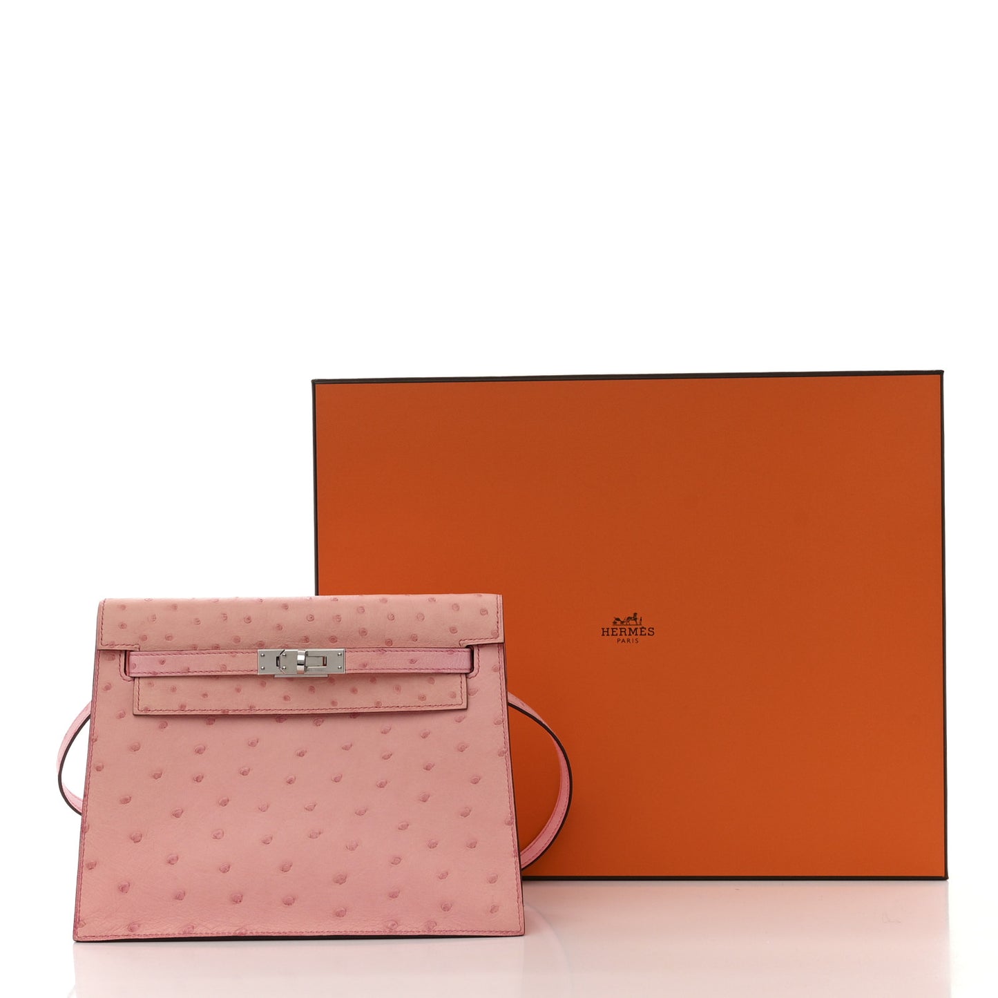 Ostrich Kelly Danse II Belt Bag Rose Bubblegum