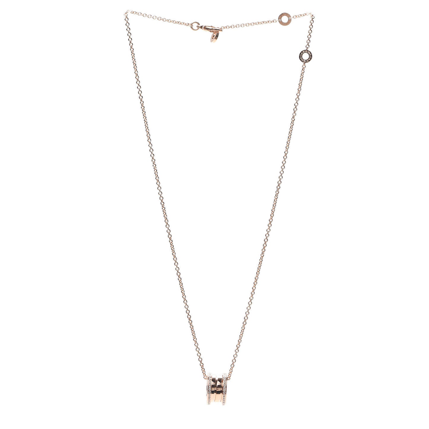 18K Rose Gold Diamond B.Zero1 Pendant Necklace