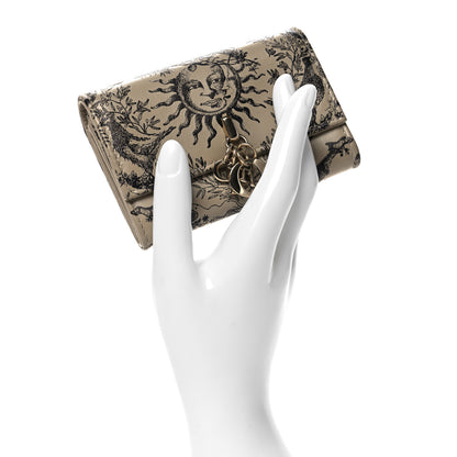 Christian Dior Calfskin Toile De Jouy Printed My Dior Wallet Glycine 2 of 9