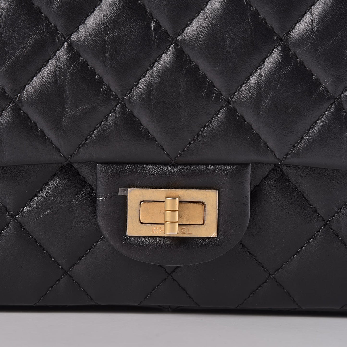 Aged Calfskin Quilted 2.55 Reissue 226 Flap Black