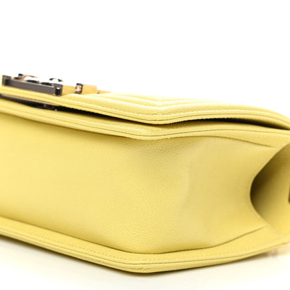 Chanel Caviar Chevron Quilted Small Boy Flap Yellow 9 of 9