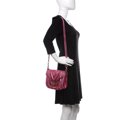 MCM Metallic Calfskin Quilted Patricia Crossbody Bag Viva Lila 2 of 9