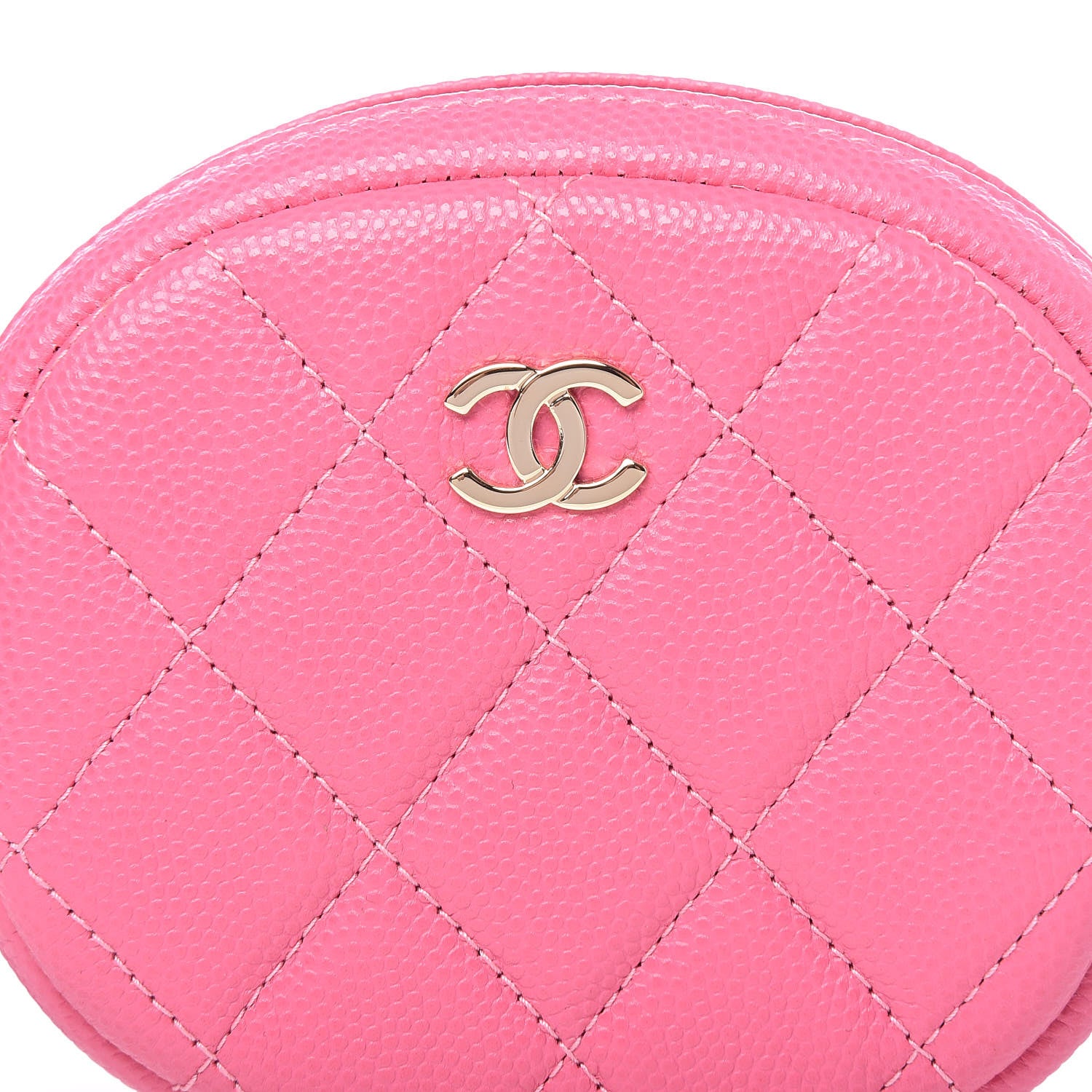 Chanel Caviar Quilted Zip Around Classic Coin Purse Pink 8 of 9