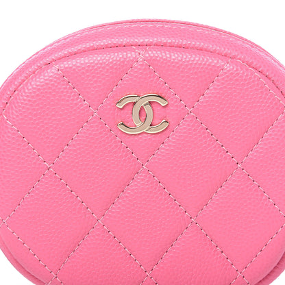 Chanel Caviar Quilted Zip Around Classic Coin Purse Pink 8 of 9