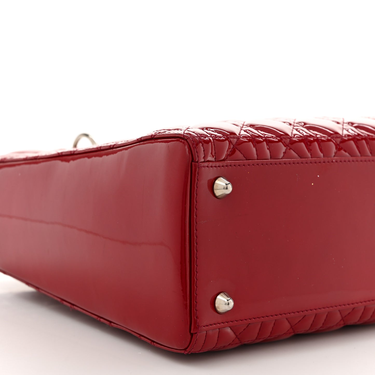 Patent Cannage Large Lady Dior Red