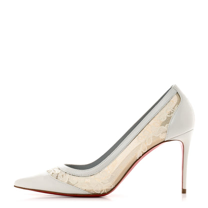Christian Louboutin Kid Rete Lace Galativi 85 Pumps 38 White 1 of 8