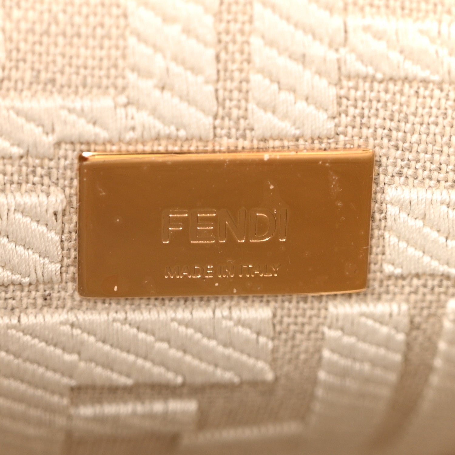 Fendi Vitello Seta Canvas FF Embroidered Mini Peekaboo Iconic Satchel Nuvola 7 of 11