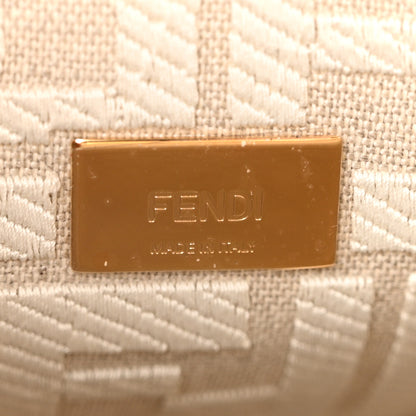 Fendi Vitello Seta Canvas FF Embroidered Mini Peekaboo Iconic Satchel Nuvola 7 of 11