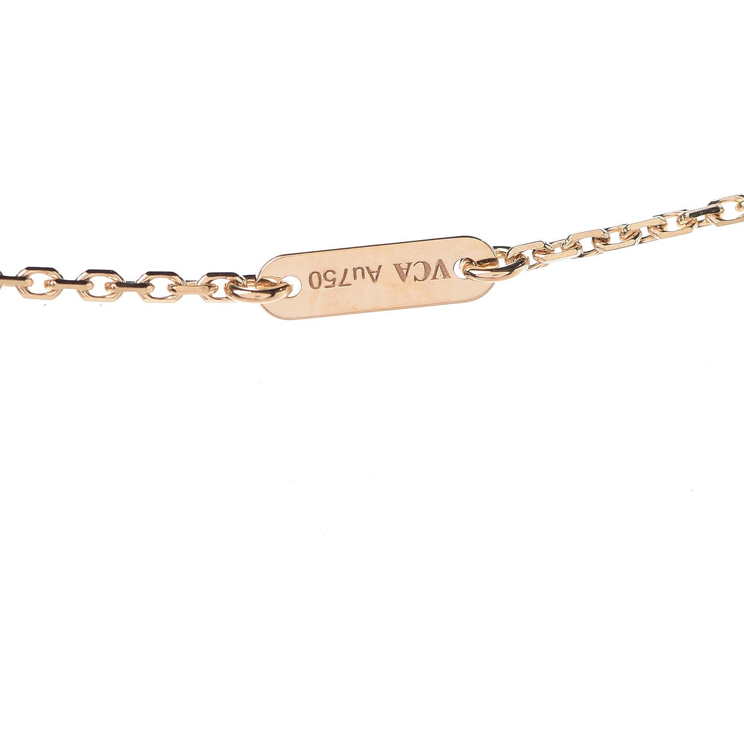 Van Cleef & Arpels 18K Yellow Gold Mother of Pearl Sweet Alhambra Pendant Necklace 6 of 8