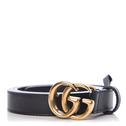 Gucci Calfskin Double G 20mm Belt 85 34 Black 1 of 6