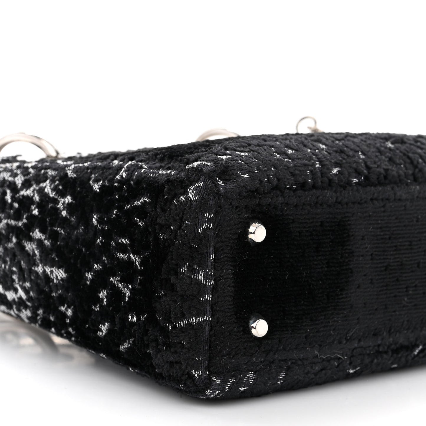 Velvet Leopard Print Mini Lady Dior Black