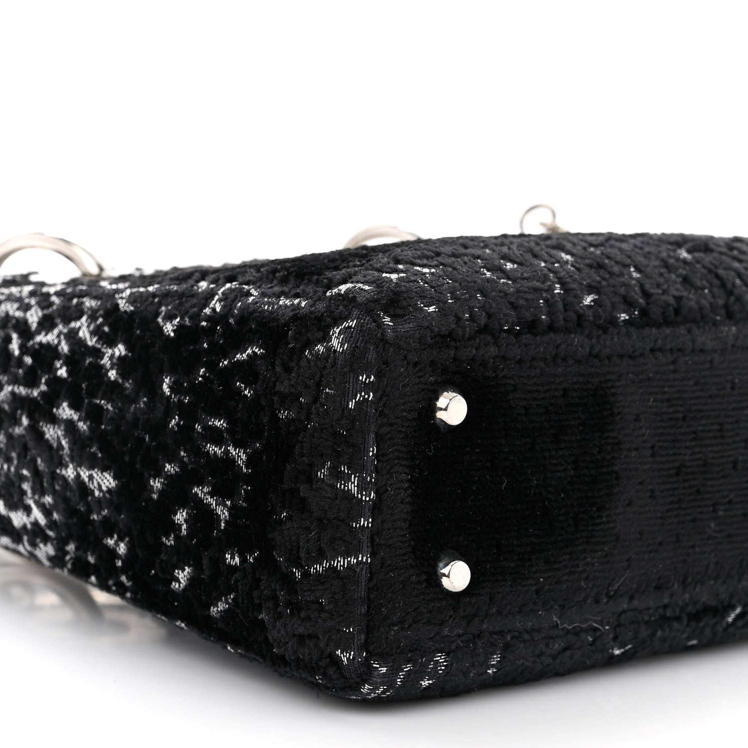 Christian Dior Velvet Leopard Print Mini Lady Dior Black 9 of 10