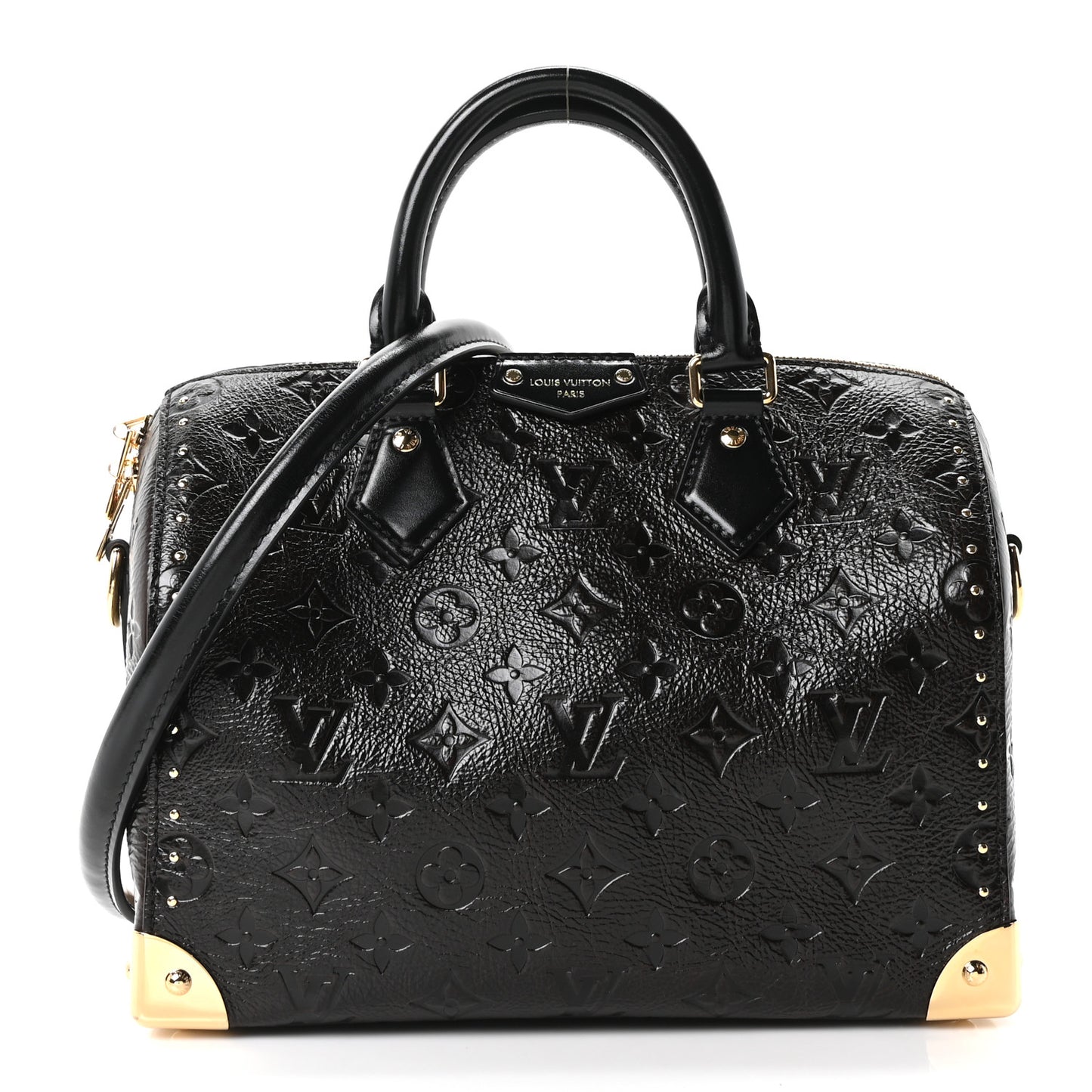 Calfskin Monogram Saga Speedy Trunk 25 Black
