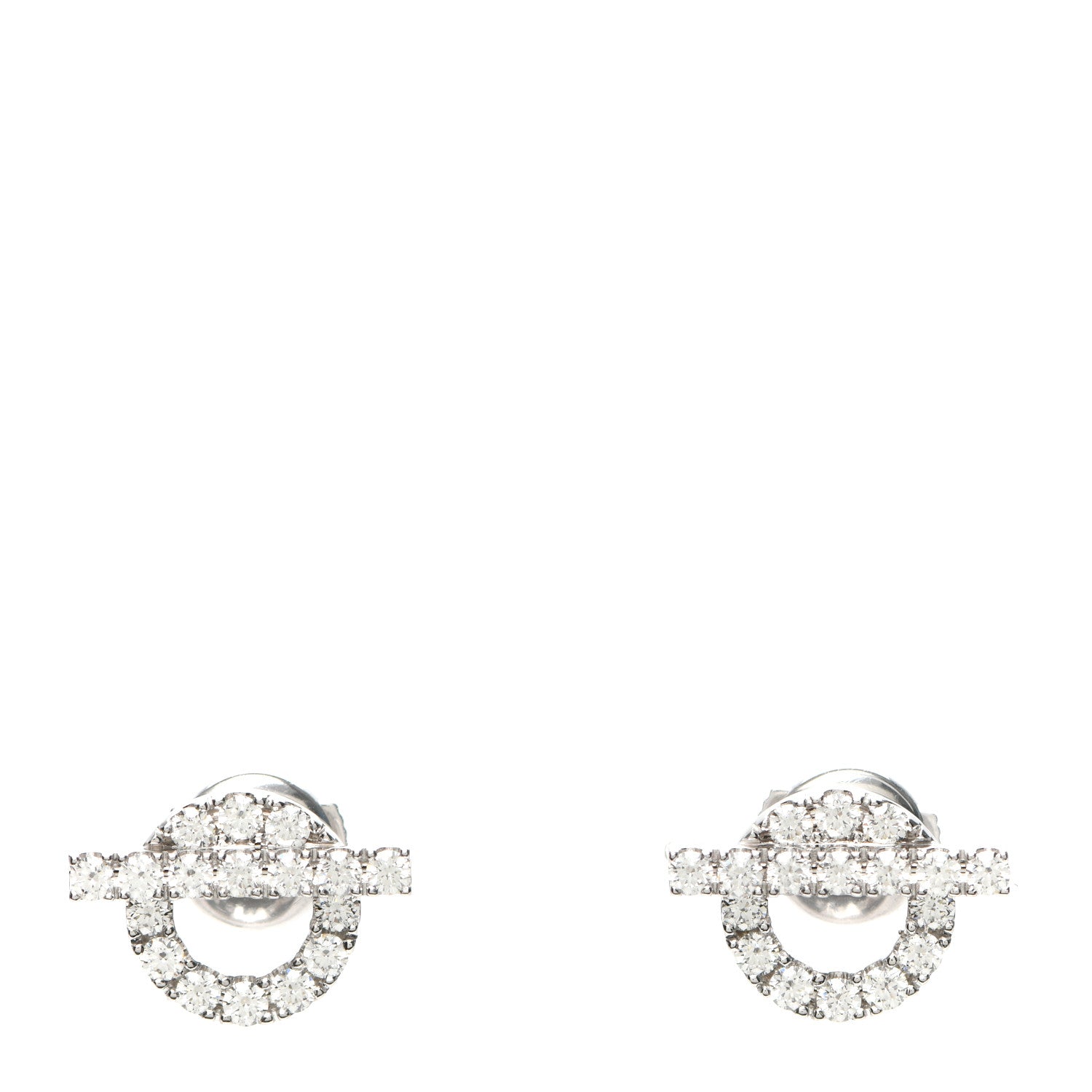 Hermes 18K White Gold Diamond Finesse Earrings 1 of 5