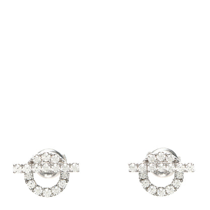 Hermes 18K White Gold Diamond Finesse Earrings 1 of 5