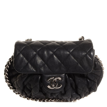 Chanel Washed Lambskin Mini Chain Around Messenger Black 1 of 8