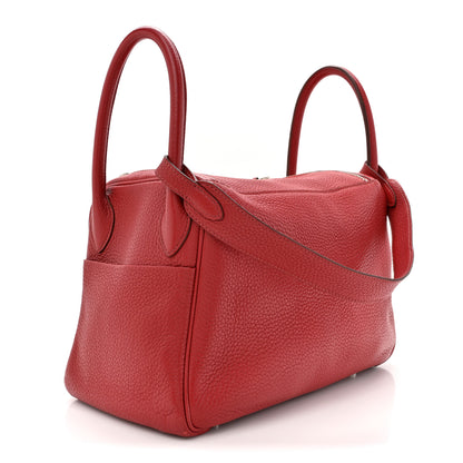 Hermes Taurillon Clemence Lindy 30 Rouge Garance 3 of 17
