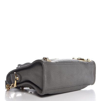 Balenciaga Chevre Gold Metallic Edge Hardware Mini City Gris Acier 4 of 7