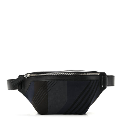 Hermes Dynamo Technical Canvas Allegretto Calfskin Cityslide Belt Bag Plomb Bleu Nuit Black 1 of 9