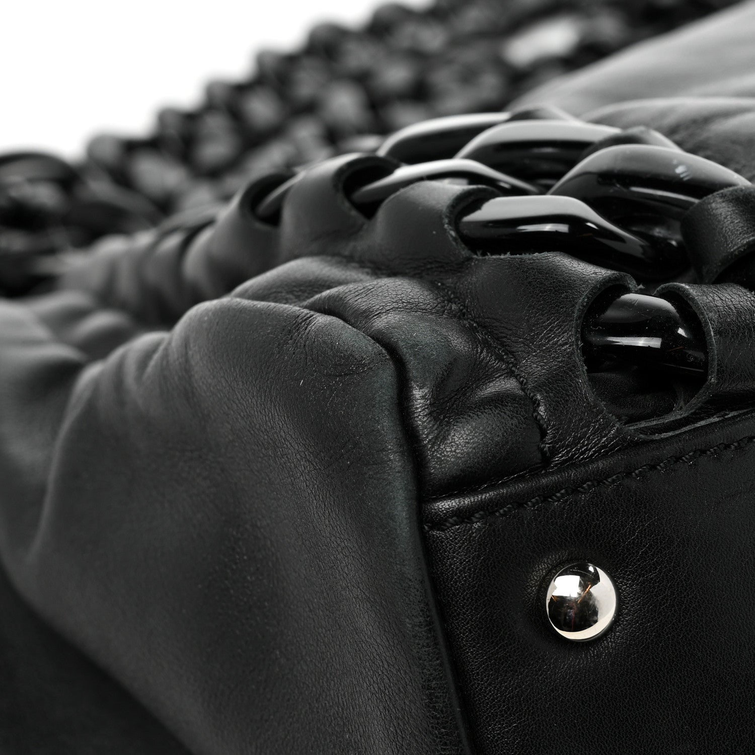 Chanel Calfskin Modern Chain Rhodoid East West Tote Black 11 of 17