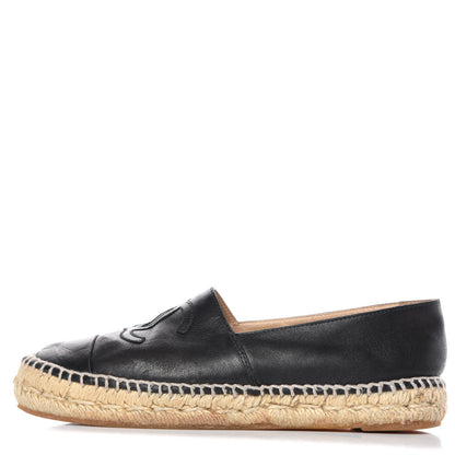 Chanel Lambskin CC Espadrilles 37 Black 1 of 15