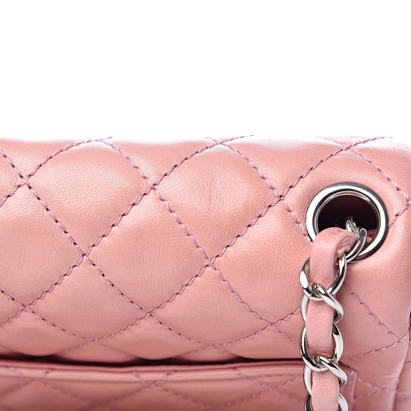 Lambskin Quilted Mini Square Flap Pink