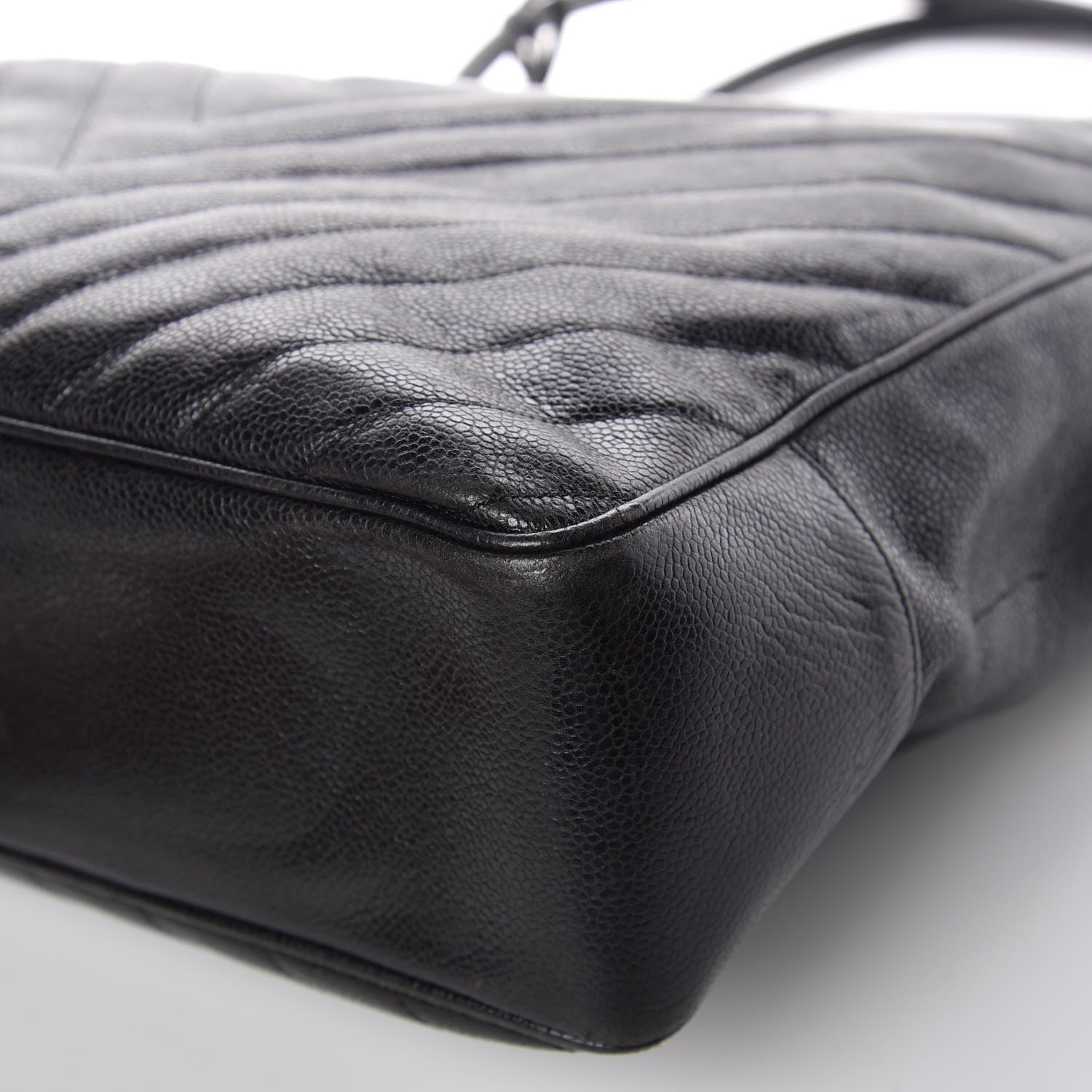 Chanel Caviar Chevron Quilted Shoulder Bag Black 10 of 14