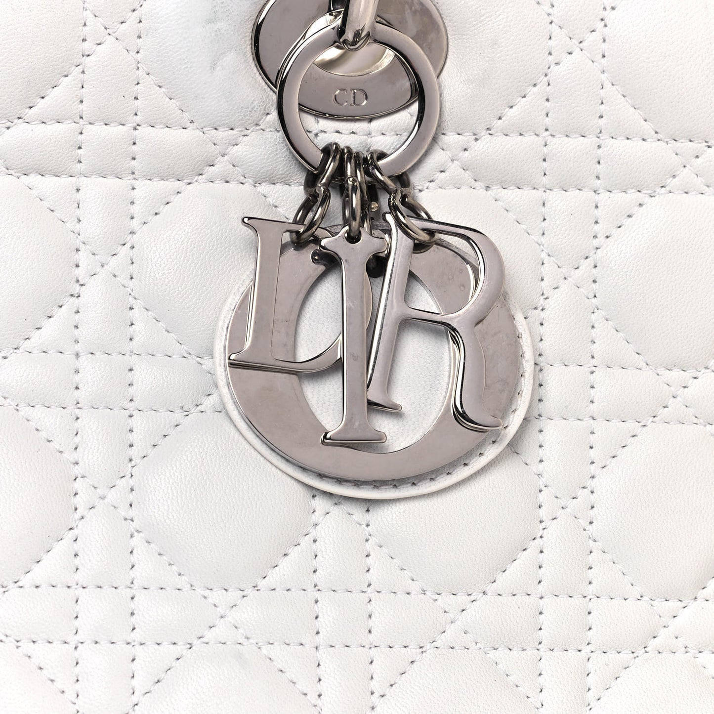 Lambskin Cannage Large Lady Dior White