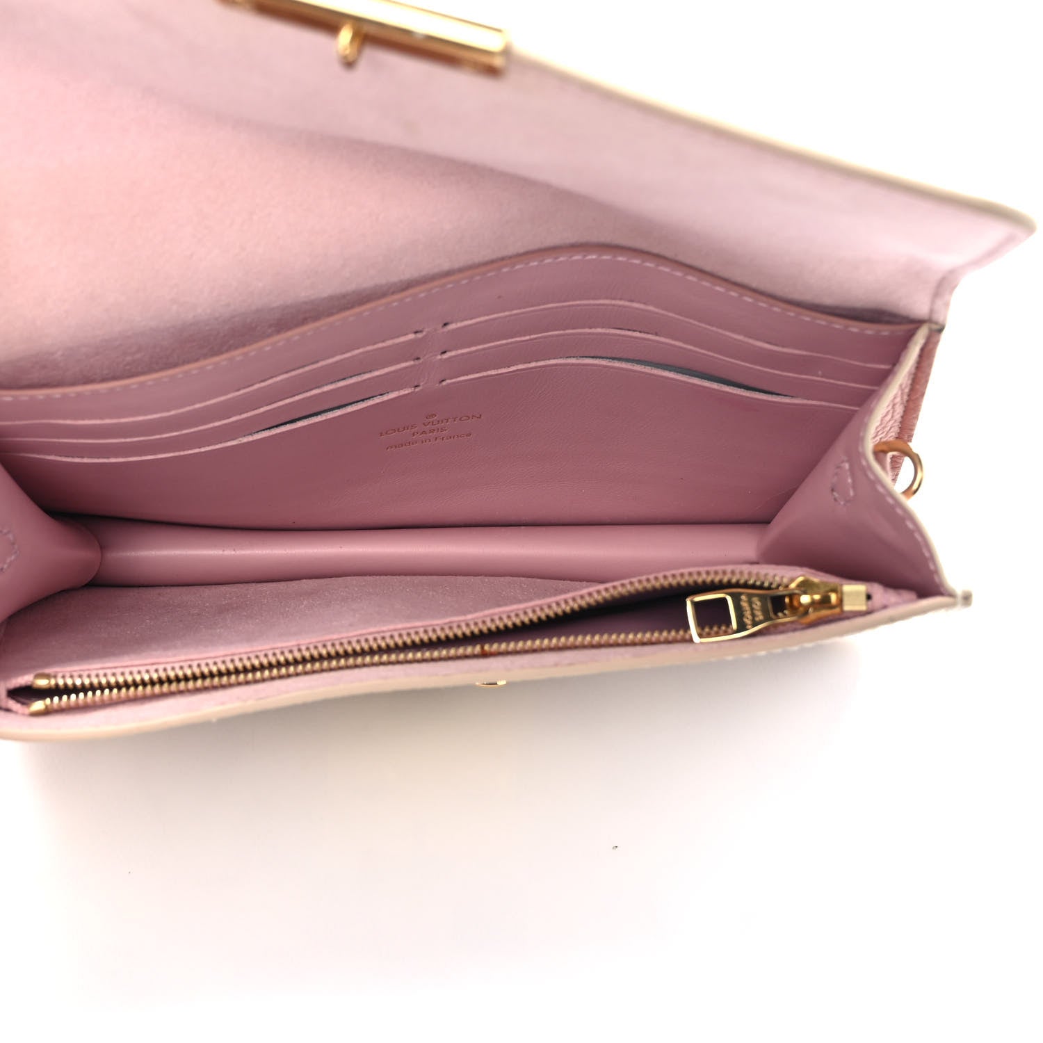 Louis Vuitton Damier Azur Croisette Chain Wallet Rose Ballerine 5 of 11