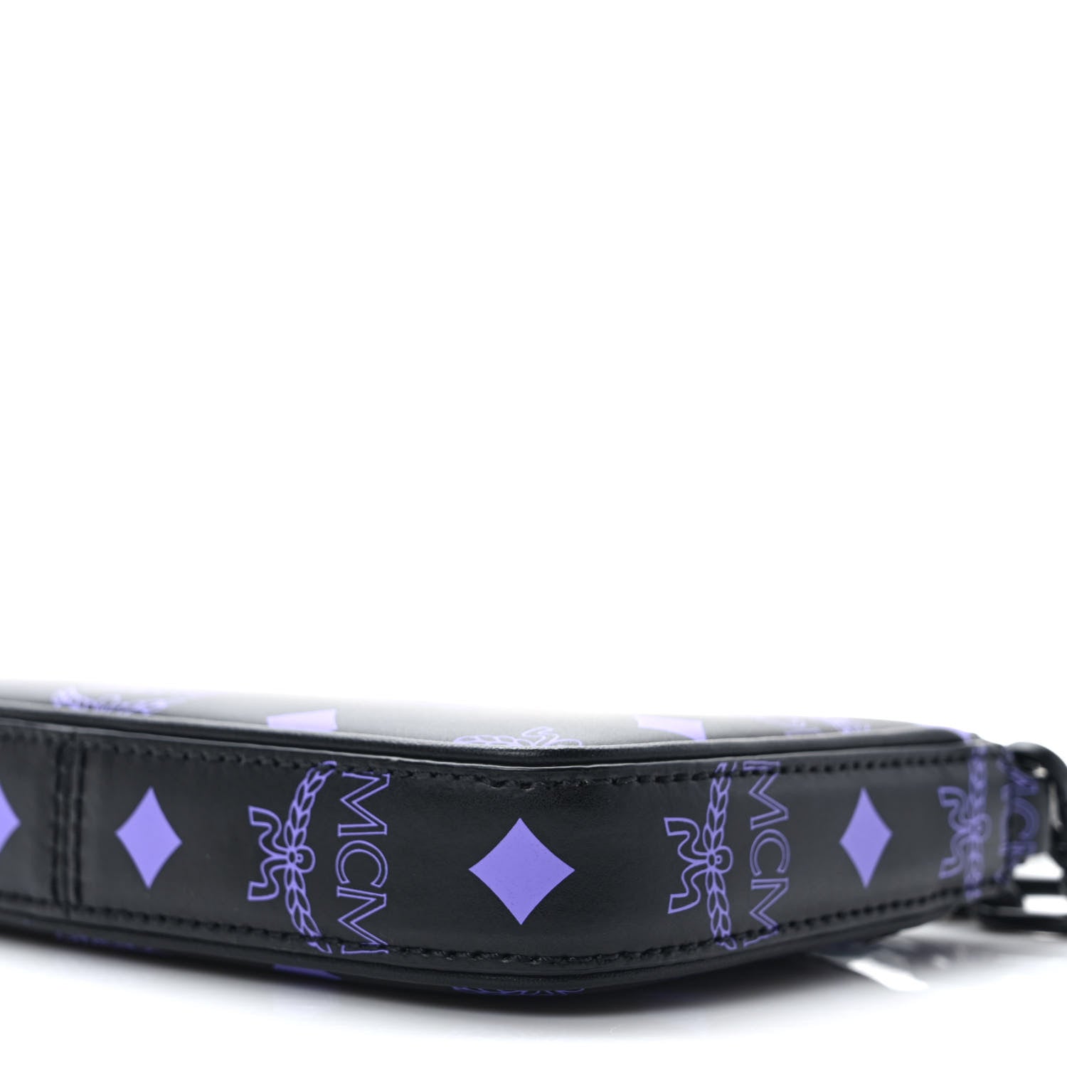 MCM Calfskin Visetos Color Splash Logo Pouch On Chain Mini Dahlia Purple 8 of 9