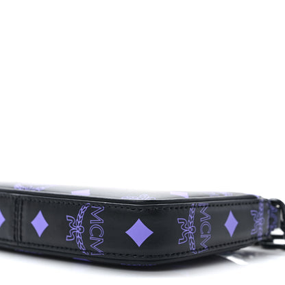 MCM Calfskin Visetos Color Splash Logo Pouch On Chain Mini Dahlia Purple 8 of 9