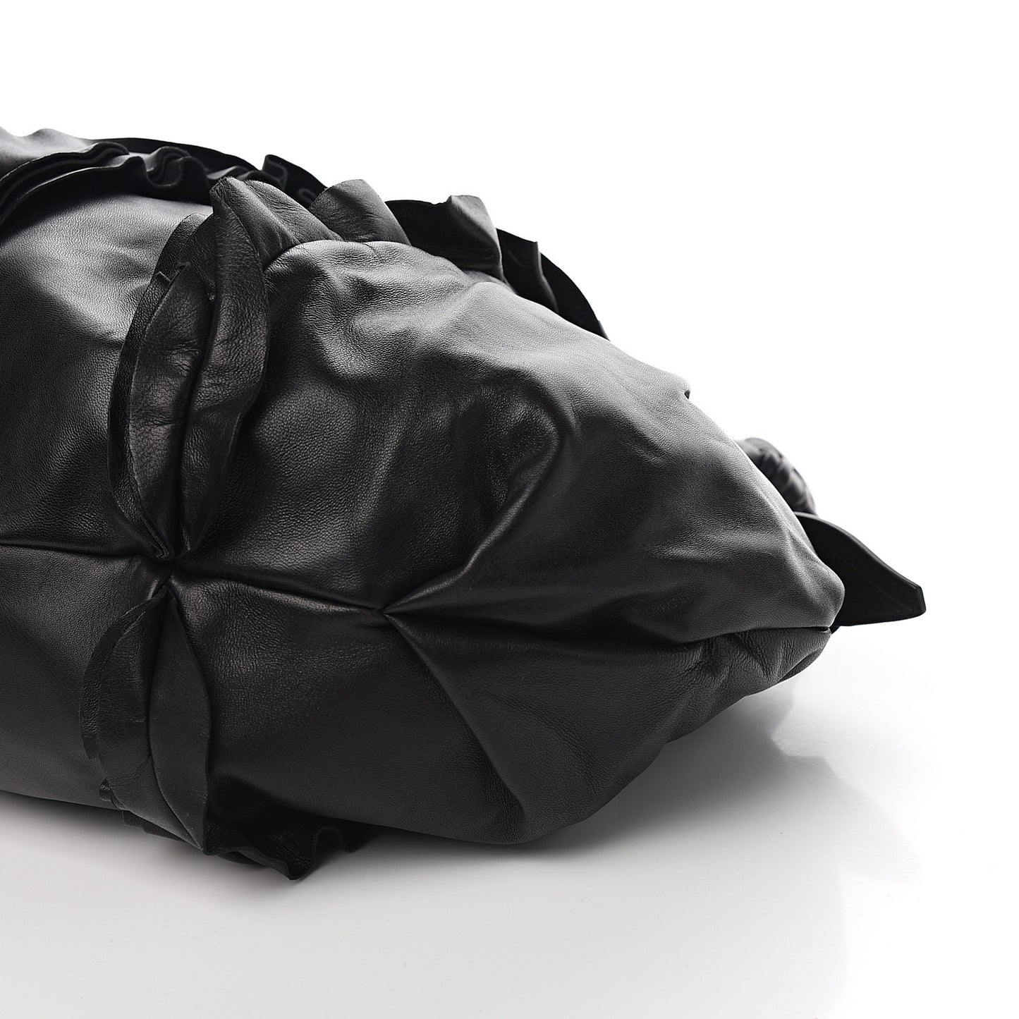 Nappa Ruffle Bag Black