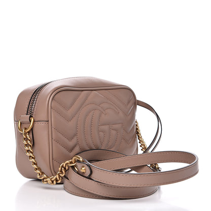 Gucci Calfskin Matelasse Mini GG Marmont Chain Shoulder Bag Porcelain Rose 3 of 10