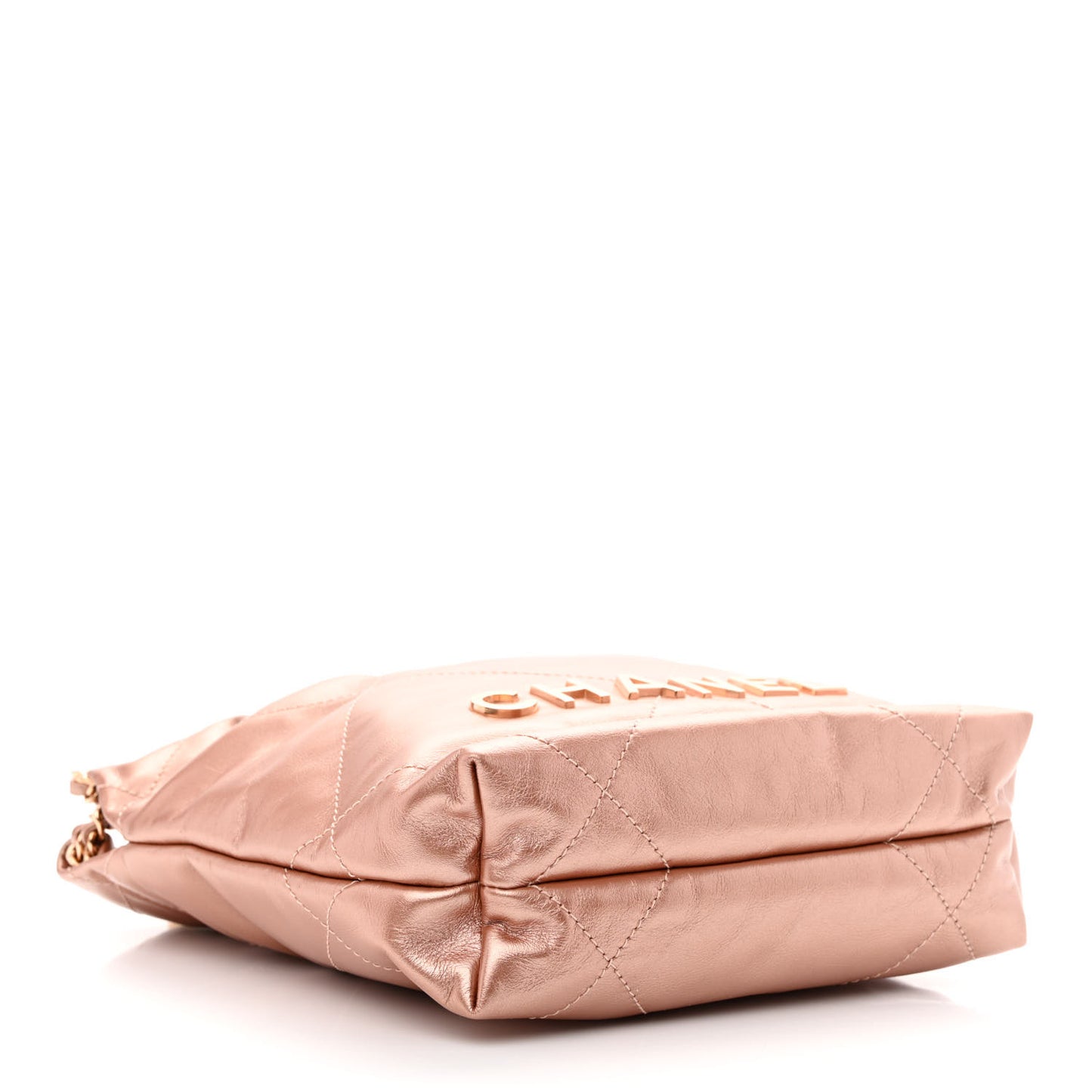 Metallic Calfskin Quilted Mini Chanel 22 Copper