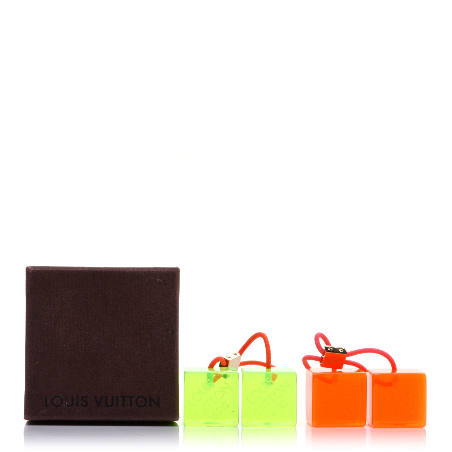 Louis Vuitton Resin Fluo Robert Wilson Hair Cubes Green Orange 4 of 4