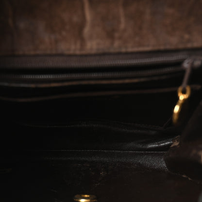 Chanel Suede Quilted CC Shoulder Bag Brown 4 of 12