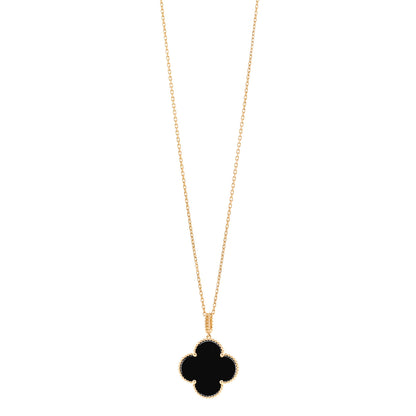 Van Cleef & Arpels 18K Yellow Gold Black Onyx Magic Alhambra Pendant Necklace 1 of 6