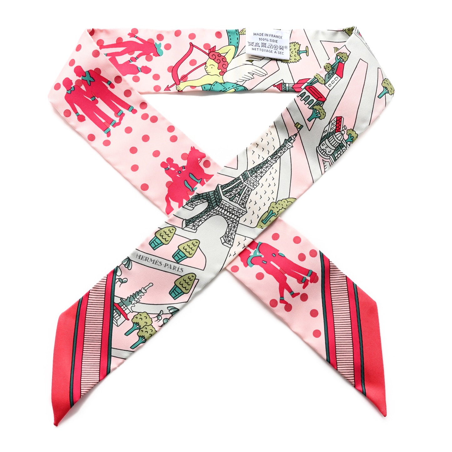Silk Les Nouveaux Amoureux de Paris Twilly Rose Pale Vert Rose