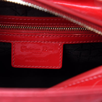 Christian Dior Patent Cannage Medium Lady Dior Red 9 of 11