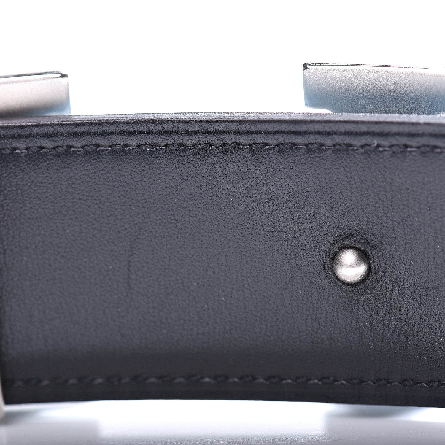 Hermes Box Togo 32mm H Belt 90 Black Blue Jean 3 of 5