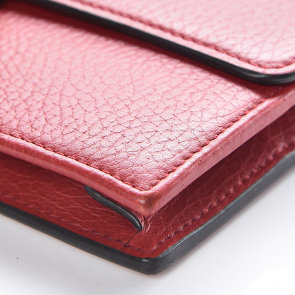 Gucci Dollar Calfskin Interlocking G Chain Wallet Red 6 of 10